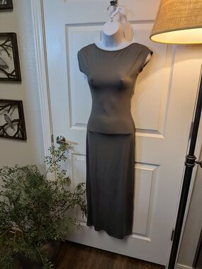 Sleek Maxi Bodycon Dress in Grey